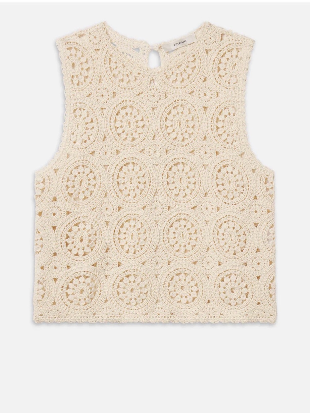 Frame The Crochet Tank Top in Cream - Picture 3 of 8